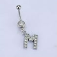 thumbnail image 6 of GKNET A-U Alphabet Anti-allergic Charm Navel Belly Button Ring Body Piercing Jewelry-N, 6 of 9