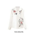 thumbnail image 3 of Sonducket Camisas de mujer de talla grande camisa blanca de manga larga bordado Vintage Top elegante fiesta de negocios deportes blusa ajustada Prendas para la parte del cuerpo  1522 Blanco XXXL, 3 of 6