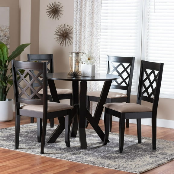 Baxton Studio Adina Modern Dining Set, 5-Piece, Sand