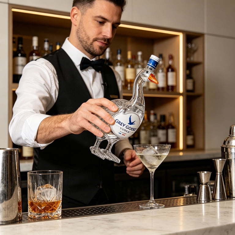 2026 New Vodka 350ml 3D Sculpted Grey Goose Glass Whiskey Bottle Decorative Wine  Bottle Glass For Home Bar - Walmart.com