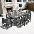 thumbnail image 3 of LOYALICE 7 PC Outdoor Patio Furniture Set, Patio Dining Sets, 6 Chairs and 1 Table, Gray, 3 of 10