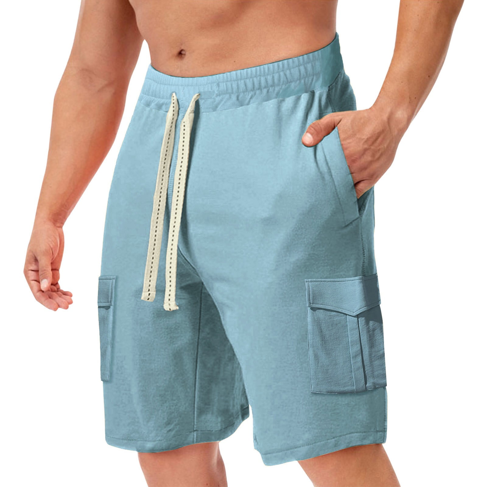 nsendm 9 Inch Inseam Shorts Men Men Solid Summer Casual Beach Shorts ...