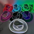 thumbnail image 2 of Wireless LED Cowboy Hat Rainbow Colored Jazz Hat BLUE blue, 2 of 5