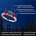 thumbnail image 2 of Gem Stone King 18K Rose Gold Plated Silver London Blue Topaz and Red Created Ruby Engagement Ring for Women | 2.30 Cttw | Round 6MM | Gemstone November Birthstone | Size 7, 2 of 6