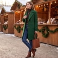 thumbnail image 5 of OIOLOYJM Winter Coats for Women Casual Double Breasted Long Jacket Formal Warm Comfortable Office Wool Work Overcoat Green M, 5 of 5