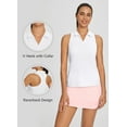 thumbnail image 4 of BALEAF Golf Shirts for Woman Sleeveless Tennis Tank Tops V-Neck Racerback Polo Collar White L, 4 of 7