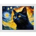 thumbnail image 2 of Stephen Chambers 18x15 White Modern Wood Framed Wall Art Titled - Black Cat 6, 2 of 6