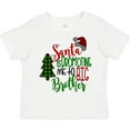 thumbnail image 3 of Inktastic Santa is Promoting Me to Big Brother Green Plaid Tree Boys Toddler T-Shirt, 3 of 5