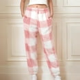 thumbnail image 2 of cllios Plaid Pajama Pants Women Fluffy Plush Pjs Bottoms Fuzzy Fleece Cozy Lounge Pants with Pocket Comfy Soft Straight Leg Sleepwear Winter Warm Pjs Trousers, 2 of 9