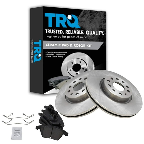 TRQ Front Ceramic Brake Pad & Rotor Set Fits Select A3 TT VW Eos Jetta GTI Passat