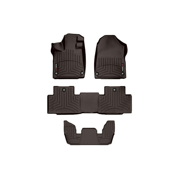 WeatherTech Custom Fit FloorLiners compatible with 2022-2026 Acura MDX - Complete Set (1st, 2nd, & 3rd Row), Cocoa