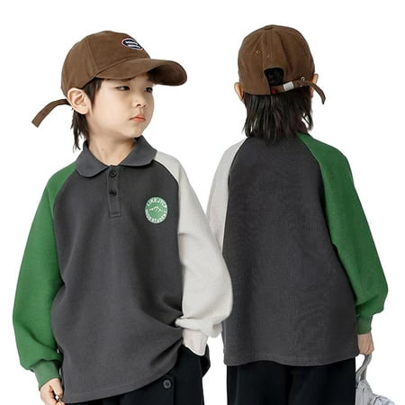 

Ajziojiro Boys Sweatshirt Fall for Kids Toddler Casual Sweatsuit 1-10 Years Children Pullover Sweater Button Tracksuit Tops