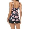 thumbnail image 4 of BERANMEY Plus Size Tankini Swimsuits for Women Tummy Control Two Piece Set Bathing Suit Deep V-Neck Floral Printing Swim Dress with Shorts Modest Size M-3XL, 4 of 6