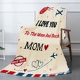 thumbnail image 2 of Mother's Day Birthday Christmas Throw Blanket Gift for Mom From Son Daughter, I Love You To The Moon And Back Love Mail Design Soft Falnnel Throw Blanket for Mom Bed Couch 50x40 inch, 2 of 5