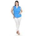 thumbnail image 4 of Blusa con detalle tipo cut out Roman Fashion /Tallas Extras, 205 (Azul claro) azul 40, 4 of 5