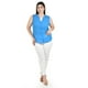 thumbnail image 4 of Blusa con detalle tipo cut out Roman Fashion /Tallas Extras, 205 (Azul claro) azul 40, 4 of 5