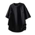 thumbnail image 7 of Timoontee Men's Solid Color Short Sleeve Round Neck Casual Fashion T-Shirt Black M, 7 of 7