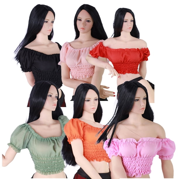 sexy fishnet costumes 1 Set 1/6 Action Figure Exquisite Beautiful Sexy Doll Clothes Realistic  Creative Shirt Unique Design DIY Accessory Detachable Costume for 12inch  Figure black