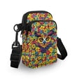 thumbnail image 3 of FUIALDOLG Casual Crossbody Bag for Daily Use Outdoor, Polyester Lightweight Cell Phone Purse, Floral Owl Art Pattern, 3 of 10