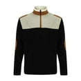 thumbnail image 3 of AWZXDE Men's Color Block Half Zip Stand Collar Sweatshirt, Fashion Warm Pullover No Hood Black,XXXL, 3 of 3