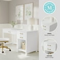 thumbnail image 3 of Martha Stewart Shaker Style Home Office Desk with 2 Side Drawers in White with Polished Brass Hardware, 3 of 13