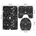 thumbnail image 3 of Black Gothic Skull Cat Pattern Bathroom Rugs Sets 3 Piece,Toilet Cover Set,Absorbent Non Slip Bathroom Mats Sets with U-Shaped Contour Rug Toilet Rug Set, 3 of 5