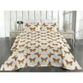 thumbnail image 2 of Ambesonne Autumn Quilted Bedspread Set 3 Pcs, Moth Pattern Cottagecore, King, Pale Coffee and Pale Maroon, 2 of 4