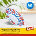 thumbnail image 2 of Glad Everyday Round Disposable Paper Bowls BSL1&nbsp;with Lobster Waves Design,| Cut-Resistant, Microwavable Paper Plates for All Foods & Daily Use | 12oz, 50 Count, 2 of 3