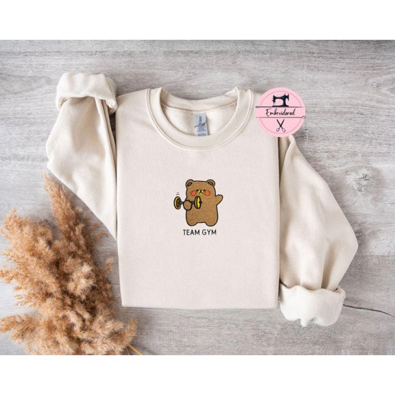 Embroidered Gym Shirt Animal Embroidered Shirt Sport Shirt Embroidered Teddy Bear Shirt Athletic Sports Shirt Patch
