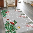 thumbnail image 3 of Rectangle Area Rugs 2.7 x 5 Ft, Christmas Grey Non-Slip Residential Carpet, Xmas Snowman Birds on Pine Branch Snowflake Indoor Crawling Mats Runner Rugs for Living Room/Dining Room/Bedroom, 3 of 8