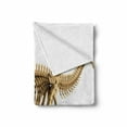 thumbnail image 2 of Dinosaur Soft Flannel Fleece Throw Blanket, Fossil Dino Skeleton Bones Realistic Image Dangerous Dead Extinct Reptile, Cozy Plush for Indoor and Outdoor Use, 50" x 70", Pale Brown White, by Ambesonne, 2 of 6