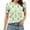 #044-Green, variant on Cutuoiiu Women's Floral Print Crew Neck Elastic Short Sleeve Loose T-shirts Gifts