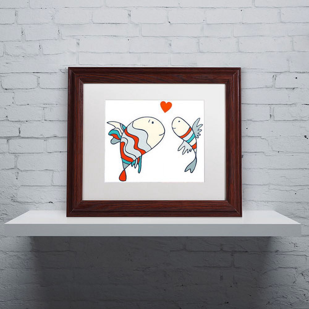 Carla Martell 'Two Little Fish' Matted Framed Art