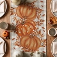 thumbnail image 5 of Smile Buffalo Plaid Orange Pumpkins Eucalyptus Fall Table Runner, Autumn Thanksgiving Kitchen Dining Table Decoration for Home Party Decor 13x72 Inch, 5 of 9