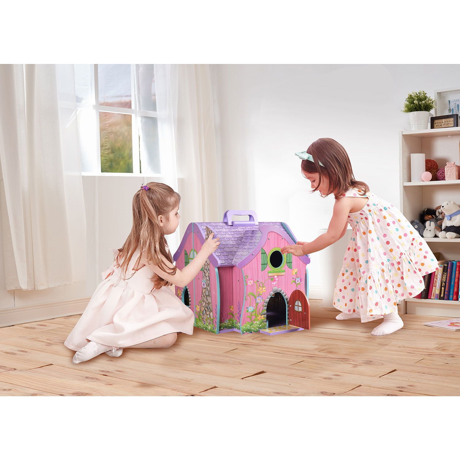 teamson kids hand carry fairy doll house with 7 accessories