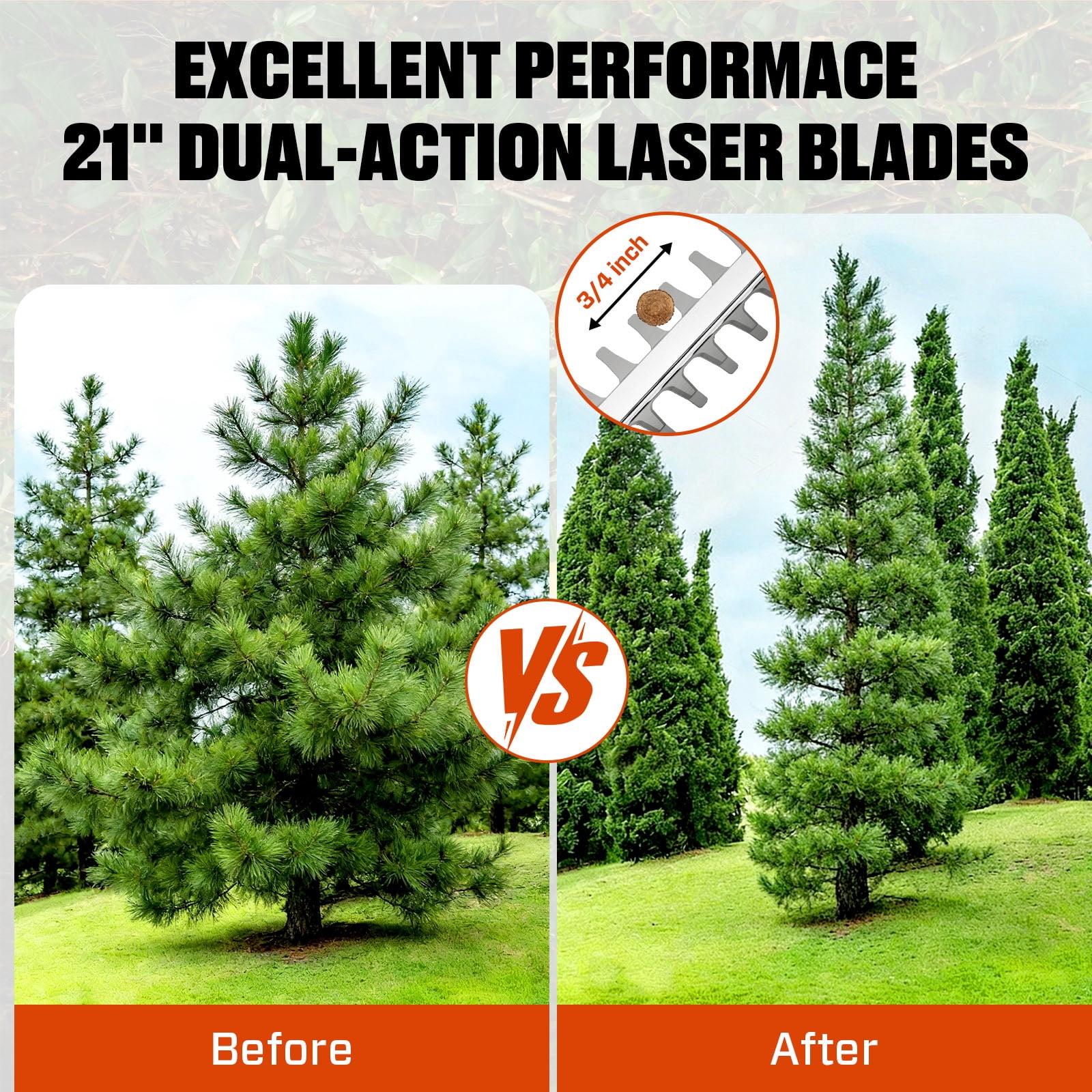 SENIX 20 Volt Max* Cordless Pole Hedge Trimmer 21-inch Blade Length with Adjustable Head & Telescoping Shaft, Battery & Charger included, HTPX2-M