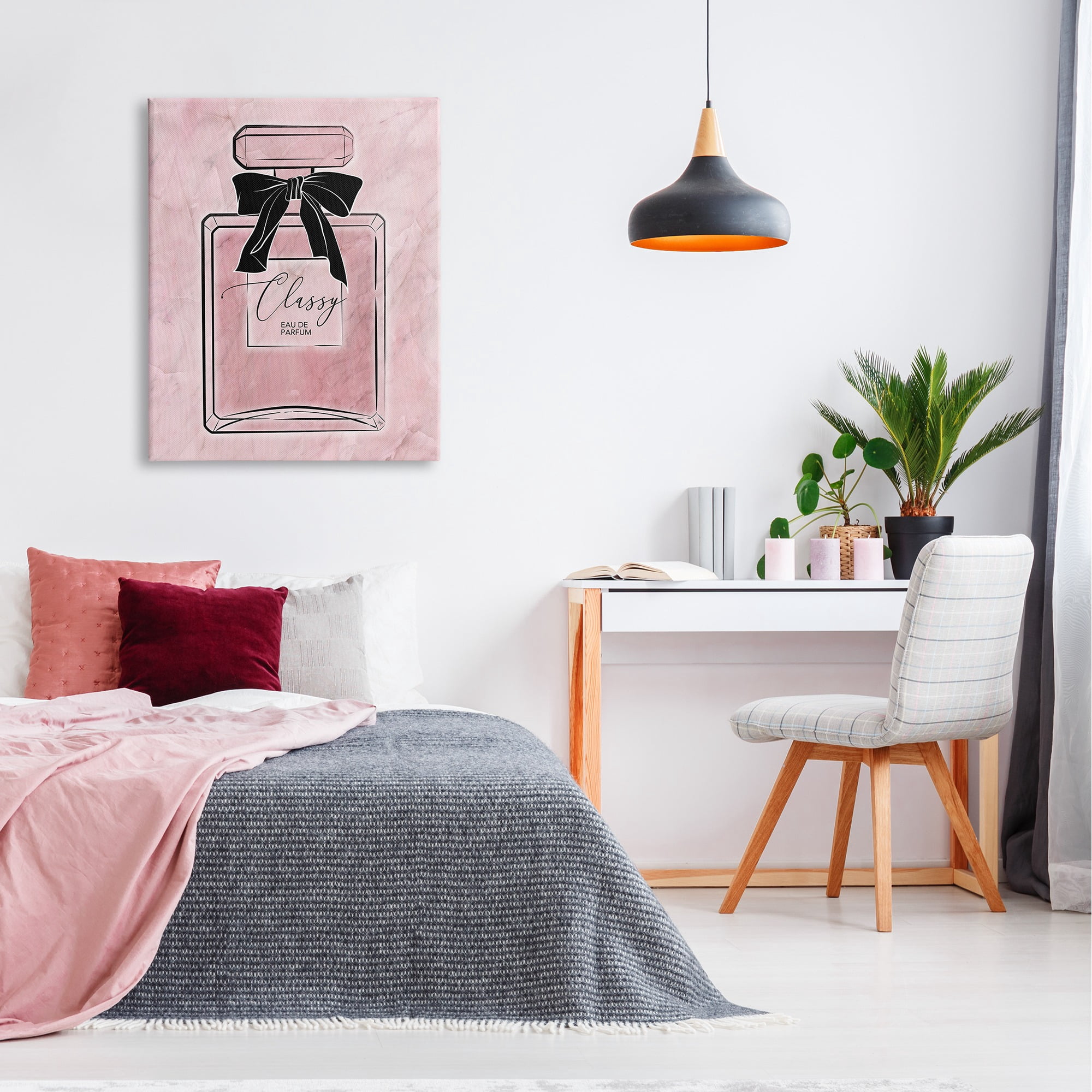 Stupell Industries Classy Pink Perfume Beauty & Fashion Painting Gallery Wrapped Canvas Art Print Wall Art, 30 x 40