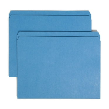 Smead® Color File Folders, With Reinforced Tabs, Letter Size, Straight Cut, Blue, Box Of 100