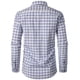 thumbnail image 3 of Camisa JEMITOP para hombre, manga larga, corte ajustado, a cuadros, blanco y azul marino, XL, 3 of 6