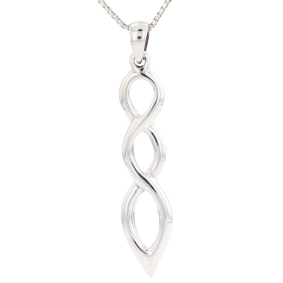 Jewelry Trends Celtic Infinity Love Knot Sterling Silver Pendant Necklace 18"