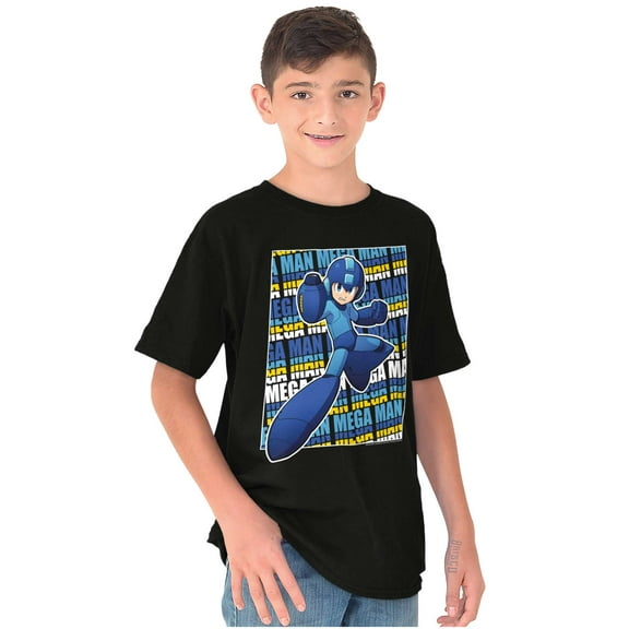 Mega Man Rockman Video Game Character Crewneck T Shirts Boy Girl Teen Brisco Brands S