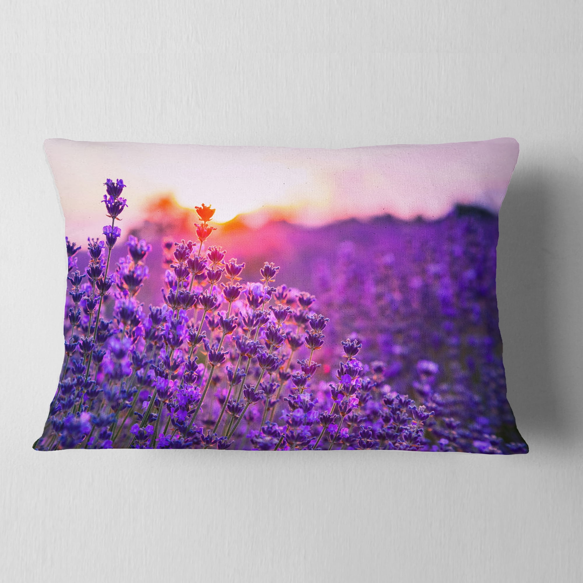 Designart 12" x 20" Purple Polyester Throw Pillow