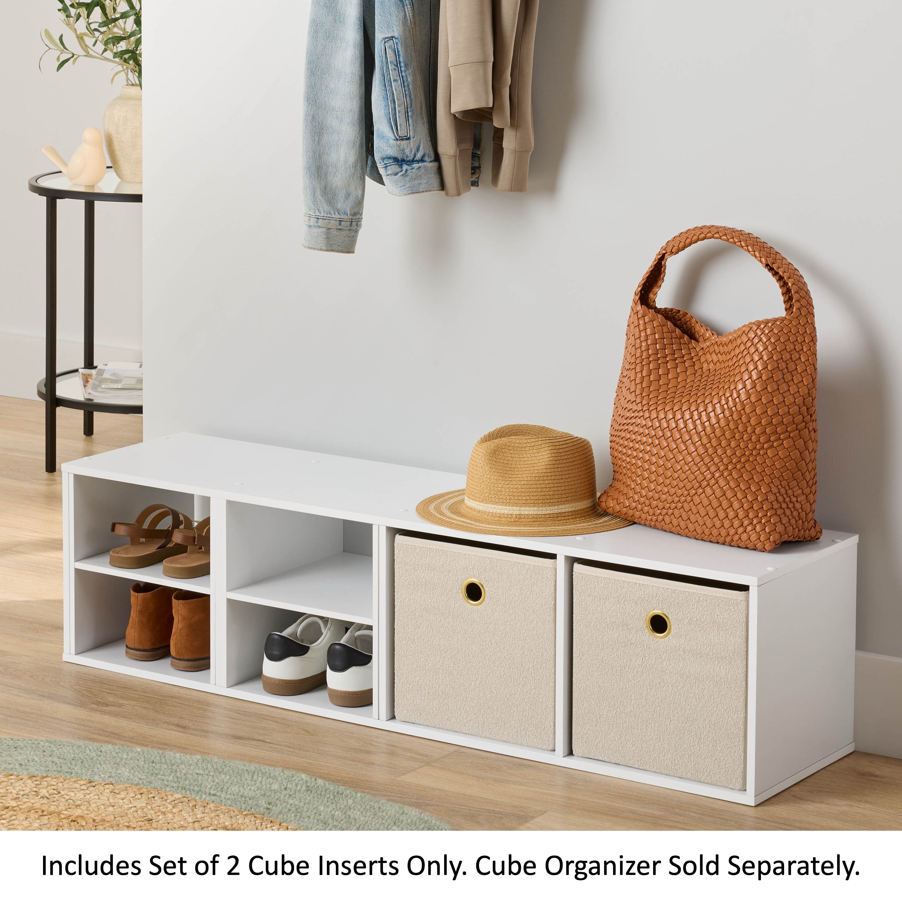 Mainstays Cube Storage H Inserts, Set of 2, White