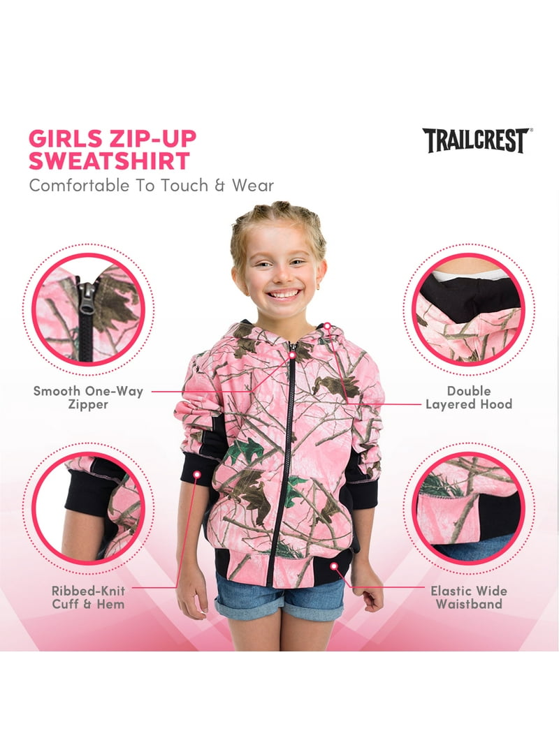 Sweat Capuche Fille Gap - Vert Camouflage Rose - Taille S (6-7 Ans) - Fermeture éclair