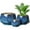 vibrant blue, variant on BUYMAX 4+5+6 Inch Set of 3 Ceramic Plant Pots, White, Nature Flower Pots with Drainage Hole and Tray Indoor Planter Pots