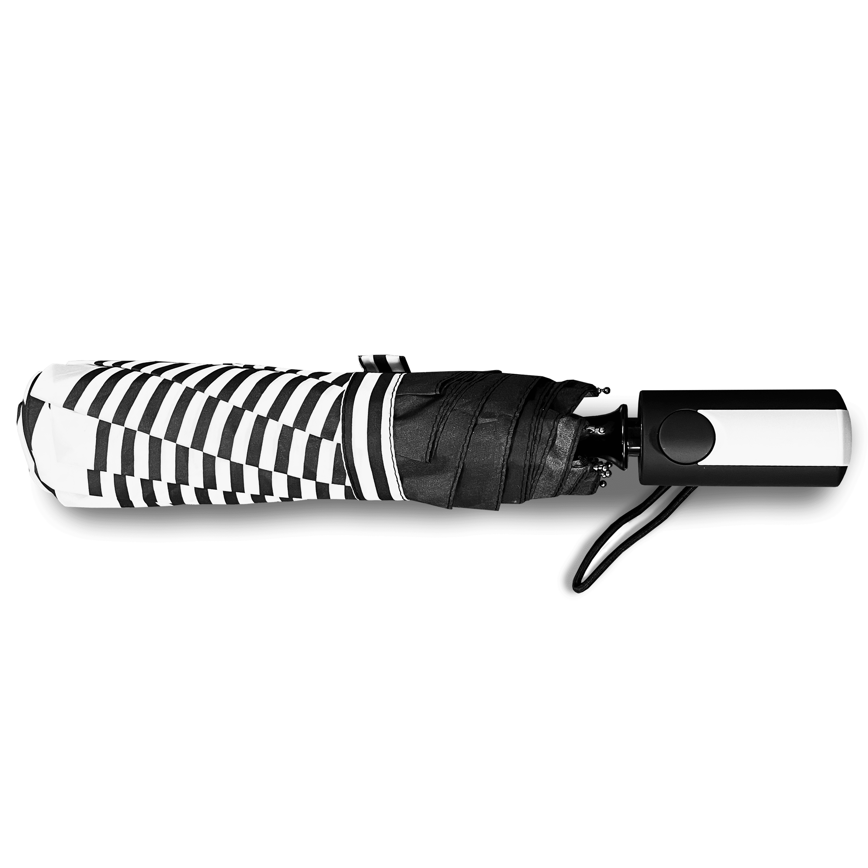 Weather Station Oversize Deluxe Automatic Rain Umbrella Black and White Stripe