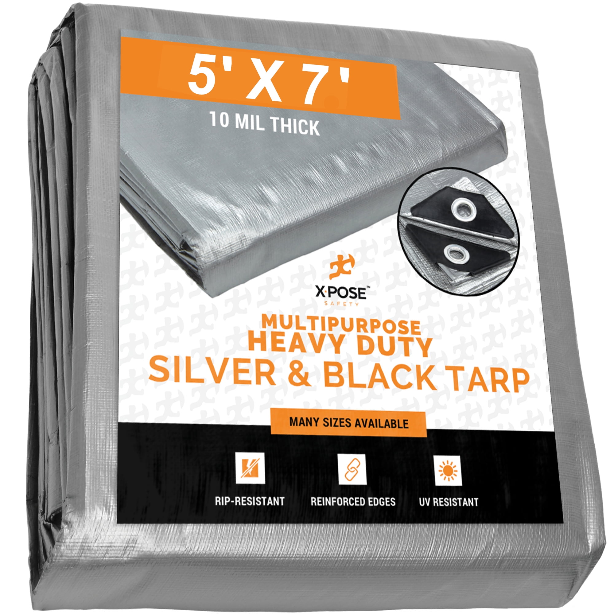 3 x 4m Professional Tarpaulin Strong Heavy Duty Waterproof Cover Roof Silver 