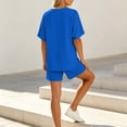 thumbnail image 5 of FRSASU 2 Piece Pajamas Set for Women Short Sleeve Shirt with Shorts Sleepwear Set Comfy Loungewear Pj Sets Blue, 5 of 8