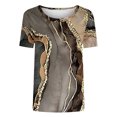 thumbnail image 4 of Puntoco Liquidación de camisetas cortas para mujer Camiseta estampada informal y de moda para mujer con cuello redondo y manga corta, 4 of 4