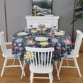 thumbnail image 2 of Pioneer Flower Floral Print Pattern Round Tablecloth 60"x60",Wrinkle Wipeable Table Cloth for Kitchen Dining Room Picnic Patio Party, 2 of 6